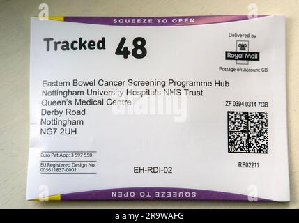 Getracktes 48-Envelope-Darm-Screening-Programm, England, Großbritannien Stockfoto
