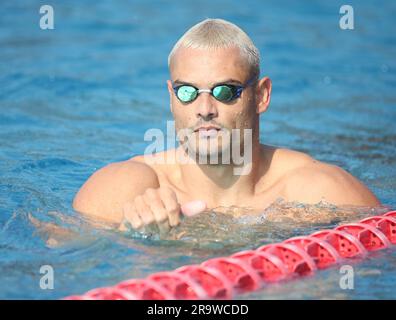 Florent Manaudou während der französischen Elite-Schwimmmeisterschaft am 15. Juni 2023 in Rennes, Frankreich - Photo Laurent Lairys / DPPI Stockfoto