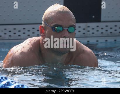 Florent Manaudou während der französischen Elite-Schwimmmeisterschaft am 15. Juni 2023 in Rennes, Frankreich - Photo Laurent Lairys / DPPI Stockfoto
