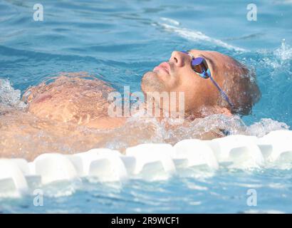 Florent Manaudou während der französischen Elite-Schwimmmeisterschaft am 15. Juni 2023 in Rennes, Frankreich - Photo Laurent Lairys / DPPI Stockfoto