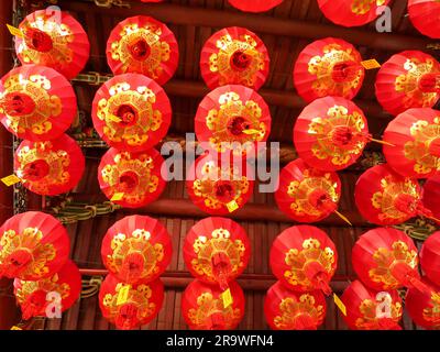 Georgetown, Penang, Malaysia - 7. Februar 2017: Der Tempel der Göttin der Barmherzigkeit oder Kuan Yin Teng ist ein Tempel in Georgetown, Penang, Malaysia, dekoriert mit Stockfoto