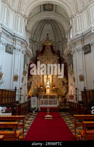 Innere von Chiesa di San Giuseppe XVIII. Jahrhundert, Ragusa Ibla, Sizilien, Italien. Die Kirche im Barockstil wurde zwischen 1756 und 1796 erbaut. Stockfoto