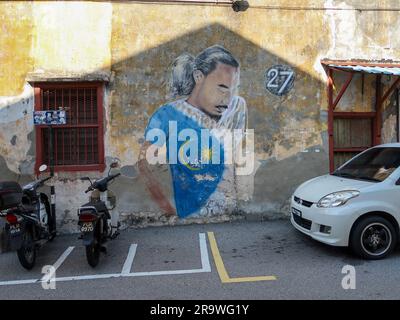 Penang, Malaysia, 23. November 2019: Wunderschöne Straßenkunst in George Town Stockfoto