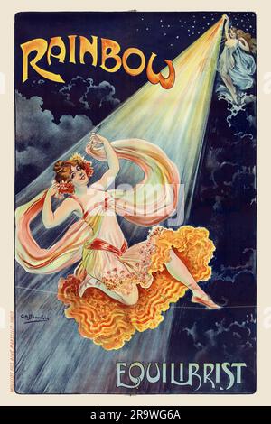 Regenbogen. Equilibrist von Charles Beauvais (Datum unbekannt). Poster wurde 1910 in Frankreich veröffentlicht. Stockfoto