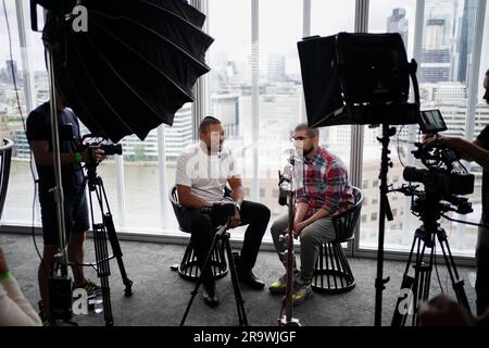 Joe Joyce während einer Pressekonferenz in den TalkSport Studios, London. Foto: Donnerstag, 29. Juni 2023. Stockfoto