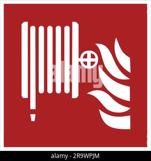 ISO 7010 F002 – Feuerschlauchtrommel als Vektor. Stock Vektor