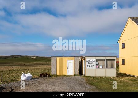 Burravoe Food Co-Op auf Yell, Shetland. Stockfoto