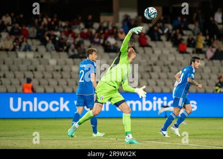 Cluj Napoca, Rumänien. 28. Juni 2023. Italien U21 Marco Carnesecchi während der dritten Qualifikationsrunde UEFA European under-21 Championship 2023 Fußballspiel Schweiz U21 gegen Frankreich U21 im CFR Cluj Stadium in Cluj Napoca, Rumänien, 28. Juni 2023 Kredit: Independent Photo Agency/Alamy Live News Stockfoto