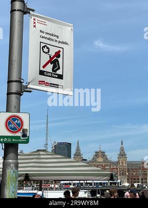 Amsterdam, Niederlande. 23. Juni 2023. Ein neues Straßenschild in Amsterdam. Hochwertiges Foto Stockfoto