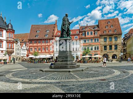 Denkmal für Prinz Albert von Sachsen-Coburg und Gotha, Marktplatz, Coburg, Bayern, Deutschland Stockfoto