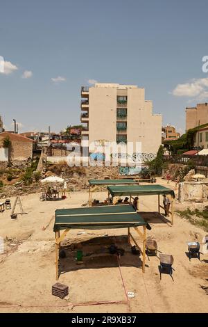 Stoa Poikile-Ausgrabungen in der Athener Agora Stockfoto