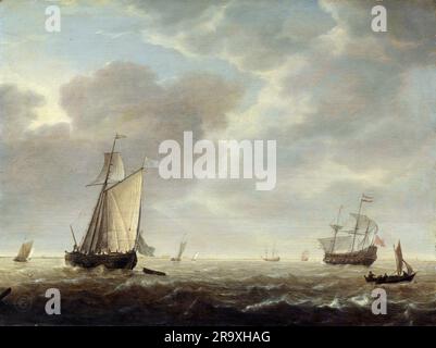 Simon de Vlieger - ein holländischer Krieger und verschiedene Schiffe in einem Breeze 1638-45 Stockfoto