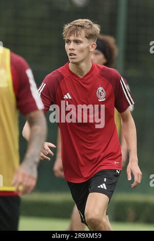 Angleur, Belgien. 29. Juni 2023. Isaac Price von Standard, das während eines Trainings der belgischen Fußballmannschaft Standard de Liege in der ersten Division am Donnerstag, den 29. Juni 2023 in Angleur, Lüttich, zur Vorbereitung auf die kommende Saison 2023-2024 gezeigt wurde. BELGA FOTO BRUNO FAHY Kredit: Belga News Agency/Alamy Live News Stockfoto