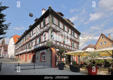 Fachwerkhaus Alte Post Restaurant und Hotel, Nagold, Nagoldtal, nördlicher Schwarzwald, Schwarzwald, Baden-Württemberg, Deutschland Stockfoto