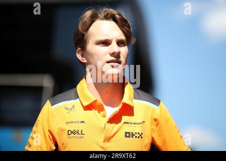 Spielberg, Österreich. 29. Juni 2023, Spielberg, Spielberg. 29. Juni 2023. Oscar Piastri von McLaren in der Vorschau vor dem F1 Grand Prix von Österreich auf dem Red Bull Ring am 29. Juni 2023 in Spielberg, Österreich. Kredit: Marco Canoniero/Alamy Live News Stockfoto