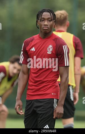 Angleur, Belgien. 29. Juni 2023. Romain Mundle von Standard wurde am Donnerstag, den 29. Juni 2023 in Angleur, Lüttich, während eines Trainings der belgischen Fußballmannschaft Standard de Lüttich in der ersten Lüttich gezeigt, um sich auf die kommende Saison 2023-2024 vorzubereiten. BELGA FOTO BRUNO FAHY Kredit: Belga News Agency/Alamy Live News Stockfoto