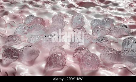 Unkontrolliertes Wachstum von Krebszellen über Gewebe, Tumorinfektionszellen und Ausbreitung, invasive Entzündung und Metastasen Krebs. Reproduzieren Stockfoto