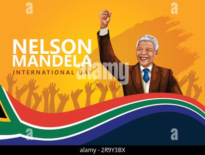 Happy Nelson Mandela International Day 18. Juli Vector Illustration Design Stock Vektor