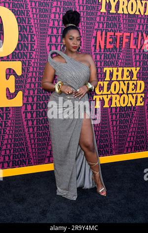 Teyonah Parris bei der Premiere des Netflix Films 'Them Cloned Tyrone / sie hat Tyrone geklont' im Hollywood Legion Theater. Los Angeles, 27.06.2023 Stockfoto