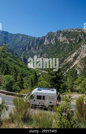 Besichtigungstour auf der Verdon-Schlucht Var Alpes-de-Haute-Provence Provence-Alpes-Cote d'Azur Frankreich Stockfoto