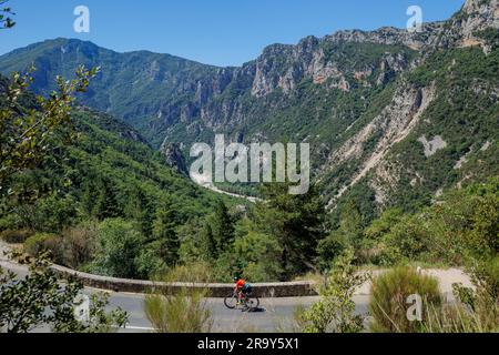 Besichtigungstour auf der Verdon-Schlucht Var Alpes-de-Haute-Provence Provence-Alpes-Cote d'Azur Frankreich Stockfoto