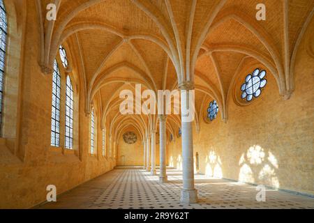 Refektorium der Abtei Saint Jean des Vignes in der Stadt Soissons im französischen Departement Aisne in Picardie, Frankreich Stockfoto