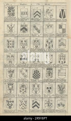 Familienwappen von Wohltätern für Blomes Britannien. Folio 2 #13-47 1673 Stockfoto