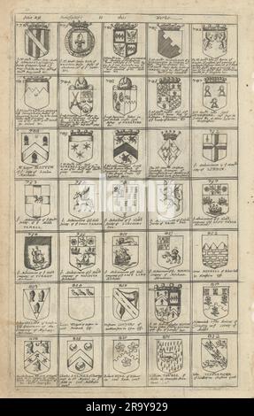 Familienwappen von Wohltätern für Blomes Britannien. Folio 24 #778-812 1673 Stockfoto