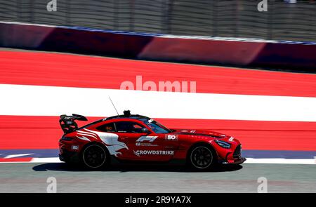 Spielberg, Autriche. 29. Juni 2023. FIA Mercedes Safety Car in Aktion während der Formel 1 Rolex Grosser Preis von Osterreich 2023, 2023 Grand Prix Österreich, 9. Runde der Formel-1-Weltmeisterschaft 2023 vom 30. Juni bis 2. Juli 2023 auf dem Red Bull Ring in Spielberg, Österreich - Foto Florent Gooden/DPPI Credit: DPPI Media/Alamy Live News Stockfoto