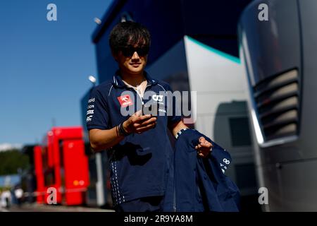 Spielberg, Autriche. 29. Juni 2023. TSUNODA Yuki (Jap), Scuderia AlphaTauri AT04, Portrait während der Formel 2023 1 Rolex Grosser Preis von Osterreich, 2023 Österreichischer Grand Prix, 9. Runde der Formel-1-Weltmeisterschaft 2023 von 30. Juni bis 2. Juli 2023 auf dem Red Bull Ring, in Spielberg, Österreich - Foto Florent Gooden/DPPI-Gutschrift: DPPI Media/Alamy Live News Stockfoto