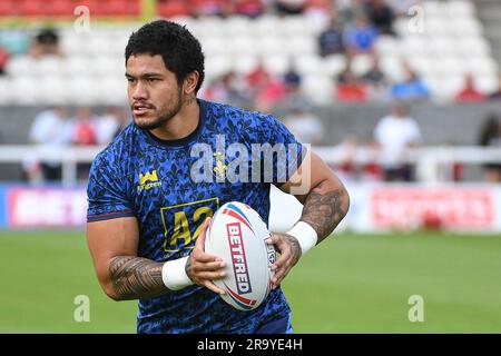 Hull, England - 23. Juni 2023 - Wakefield Trinity's Renouf Atoni. Rugby League Betfred Super League , Hull Kingston Rovers vs Wakefield Trinity in Sewell Group Craven Park , Hull, UK Stockfoto