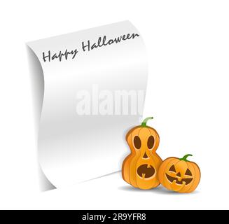 Weißes A4-Blatt mit einem Schatten auf weißem Hintergrund. Gerolltes Blatt Papier. Layout, Vorlage, Modell für Ihr Design und Ihre Werbung. Mit Stock Vektor