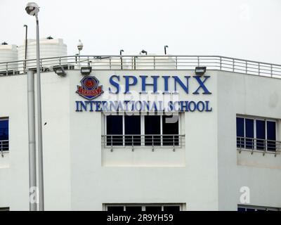 Kairo, Ägypten, Juni 6 2023: Sphinx International School SIS der Lehrplan befindet sich in Ägypten und ist auf die Best Practices zugeschnitten; die Schüler sind taug Stockfoto