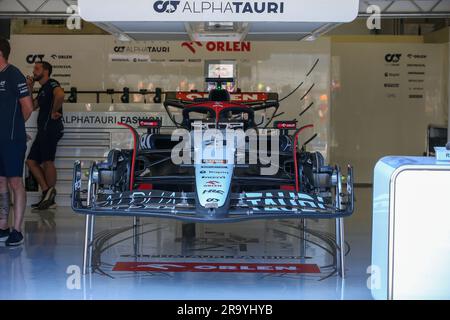 Scuderia AlphaTauri während des Tages der FORMEL 1 ROLEX GROSSER PREIS VON OSTERREICH 2023 - Jun29 bis Jul2 Spielberg, Steiermark, Osterreich Stockfoto