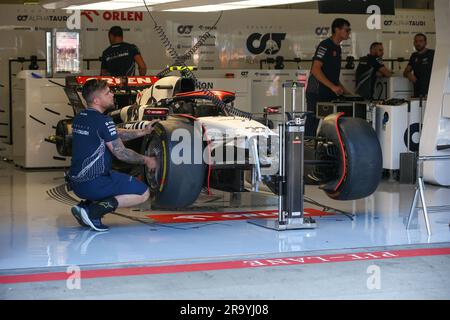 Scuderia AlphaTauri während des Tages der FORMEL 1 ROLEX GROSSER PREIS VON OSTERREICH 2023 - Jun29 bis Jul2 Spielberg, Steiermark, Osterreich Stockfoto