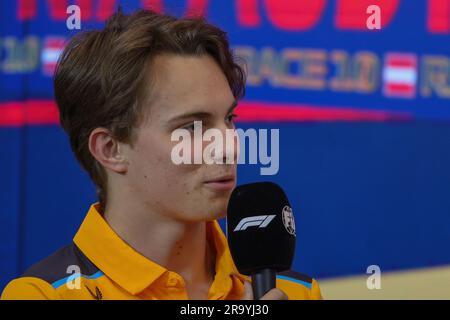 Oscar Piastri (AUS) McLaren F1 Team während des Tages der FORMEL 1 ROLEX GROSSER PREIS VON OSTERREICH 2023 - Jun29 bis Jul2 Spielberg, Steiermark, Österreich Stockfoto