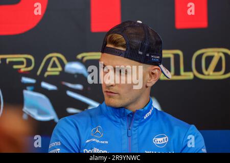 Spielberg, Österreich. 29. Juni 2023. Red Bull Ring Circuit, Spielberg, Österreich, 29. Juni 2023, Logan Sargeant (USA) Williams Racing während DER FORMEL 1 ROLEX GROSSER PREIS VON ÖSTERREICH 2023 - Pressekonferenz - Formel-1-Meisterschaftsgutschrift: Live Media Publishing Group/Alamy Live News Stockfoto