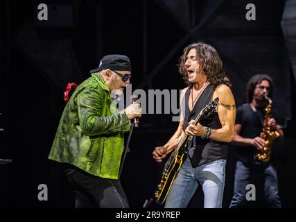 Salerno, Italien. 28. Juni 2023. Vasco Rossi lebt im Arechi-Stadion in Salerno. (Foto: Giovanni Esposito/Pacific Press) Kredit: Pacific Press Media Production Corp./Alamy Live News Stockfoto