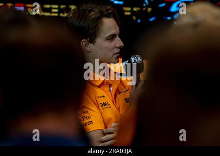 Spielberg, Österreich, Juni 29, Oscar Piawi aus Australien tritt um McLaren F1 an. Der Aufbau der 10. Runde der Formel-1-Meisterschaft 2023. Kredit: Michael Potts/Alamy Live News Stockfoto