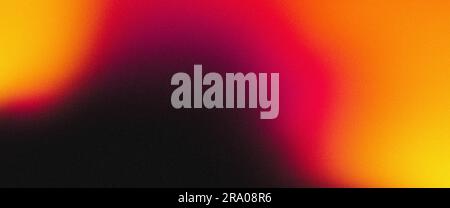 Abstrakter Farbverlauf dunkelkörniger Hintergrund Rot Orange Magenta lebhaft Banner Header Poster Design Textbereich Stockfoto