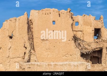 Alte Ruine - Schlamm und Stroh Wall Stockfoto