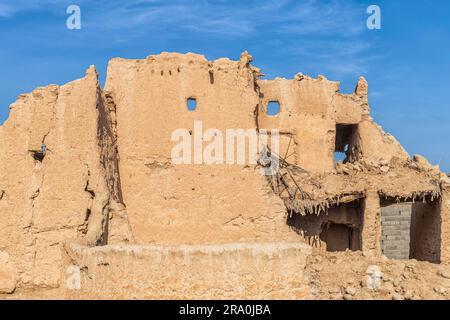 Alte Ruine - Schlamm und Stroh Wall Stockfoto