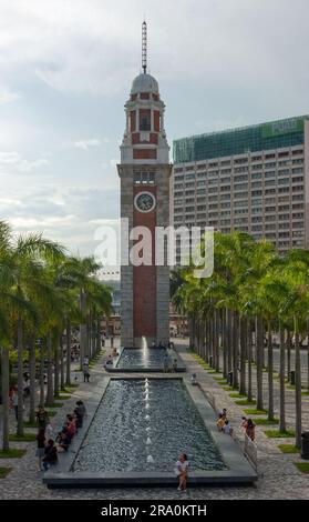 Kowloon, Hongkong - 17t 2007. August: Der Uhrenturm, ein Wahrzeichen in Hongkong. Es liegt am Südufer des Viertels Tsim Sha Tsui. Es ist eine Stockfoto