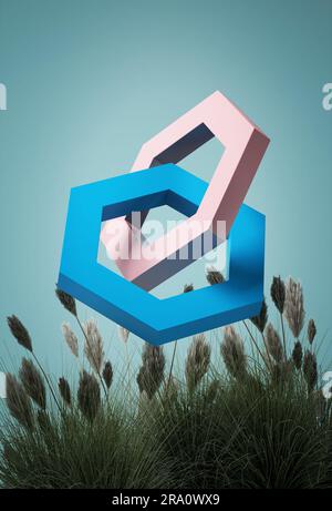 Cyber-Hintergrund mit Kopierraum. 3D-Rendering Stockfoto