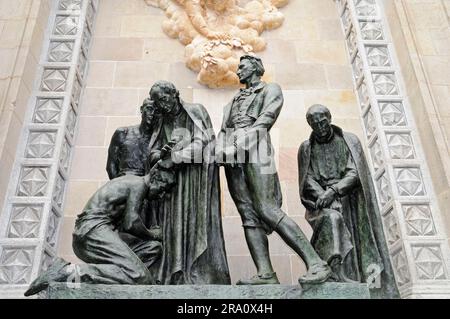 War Memorial, Plaza de Garriga Bachs, Carrer del Bisbe, Barri Gotic Viertel, Barcelona, Katalonien, Spanien Stockfoto