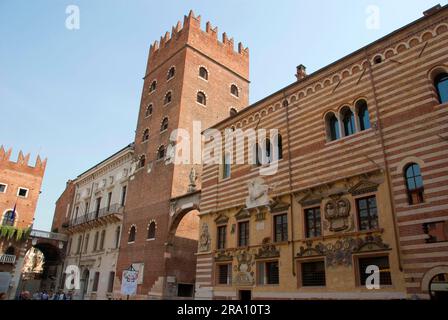 Palazzo Capitano, Venezia, Veneto, della Ragione, del Commune, 14. Century, Piazza dei Signori, Verona, Veneto, Italien Stockfoto