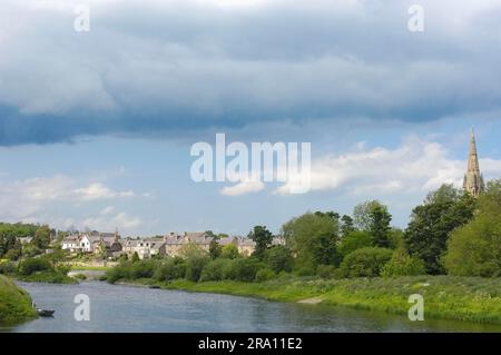 River Tweed, Market Town Kelso, Scottish Borders, Schottland, Scottish Borderland Stockfoto