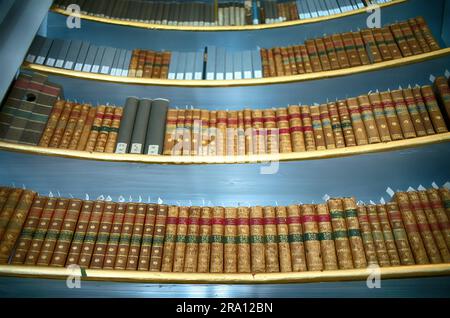 Bücherregal mit alten Büchern, Herzogin Anna Amalia Bibliothek, Rokoko Halle, Innenansicht, Weimar, Thüringen, Deutschland Stockfoto