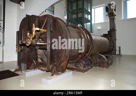 Boiler, Whaling Museum, ehemaliger Walfangstützpunkt, Lajes do Pico, Pico Island, Azoren, Ofen, Portugal Stockfoto