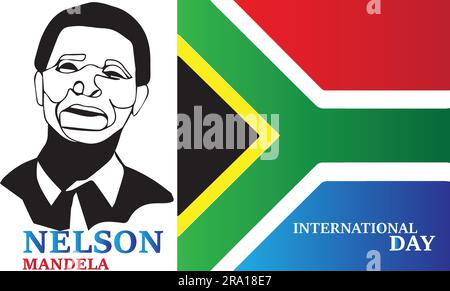 Nelson Mandela International Day Vector Image, Stock Photos und Background Illustration Flat Design Stock Vektor